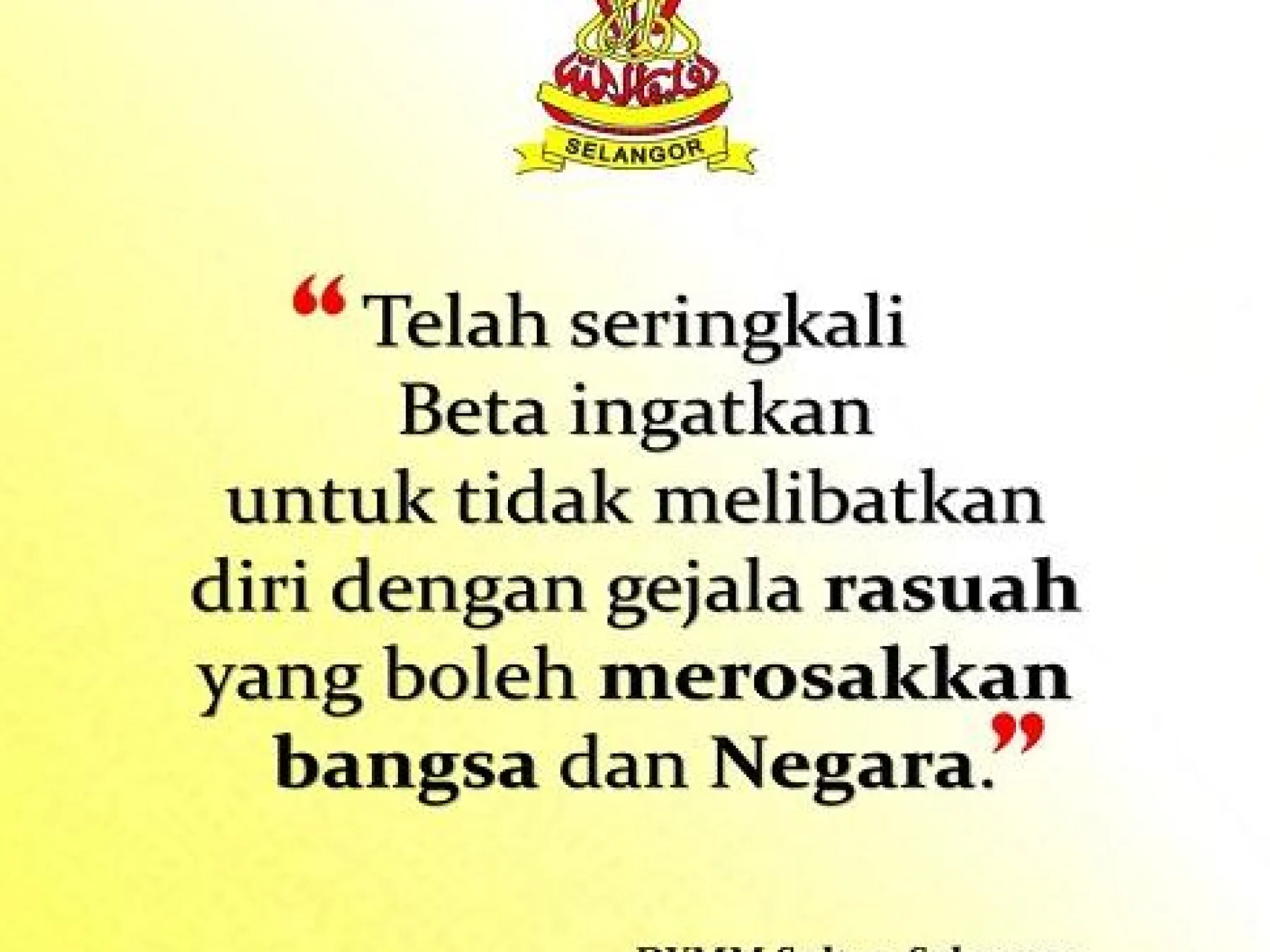 Poster Titah Duli Yang Maha Mulia