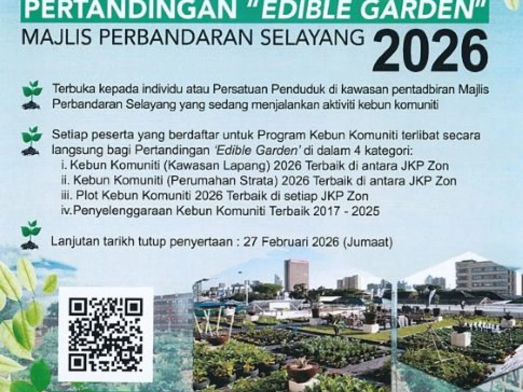 Poster Pertandingan Kebun Komuniti 2026